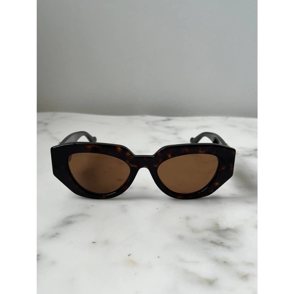 NEW Gucci GG1421S Brown Thick Rim Marmont Cat Eye Sunglasses - Picture 6 of 11
